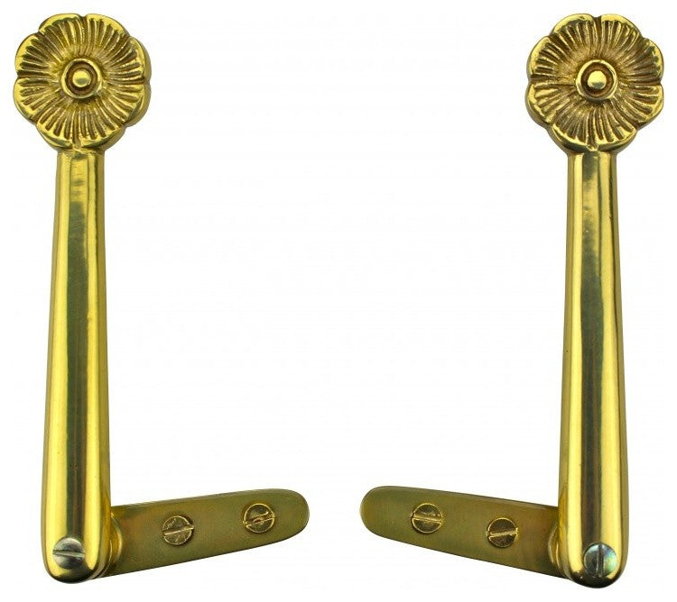 Stair Carpet Runner Holder Clips Floral Design Solid Cast Brass 5" Pair of 13
