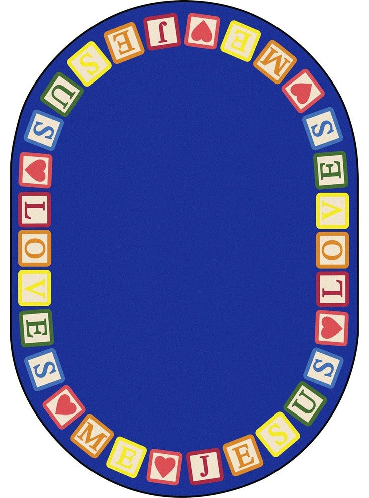 Kid Essentials Rug, Blocks of Love, 5'4"x7'8" Oval