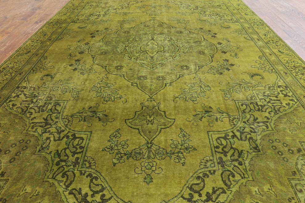 Floral Overdyed Hand Knotted Oriental Area Rug 8'x12', W2065
