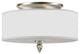 Luxo 3-Light Drum Shade Nickel Flush Mount