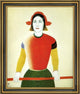 Kazimir Malevich Girl with Red Flagpole - 20" x 25" Framed Premium Canvas Print