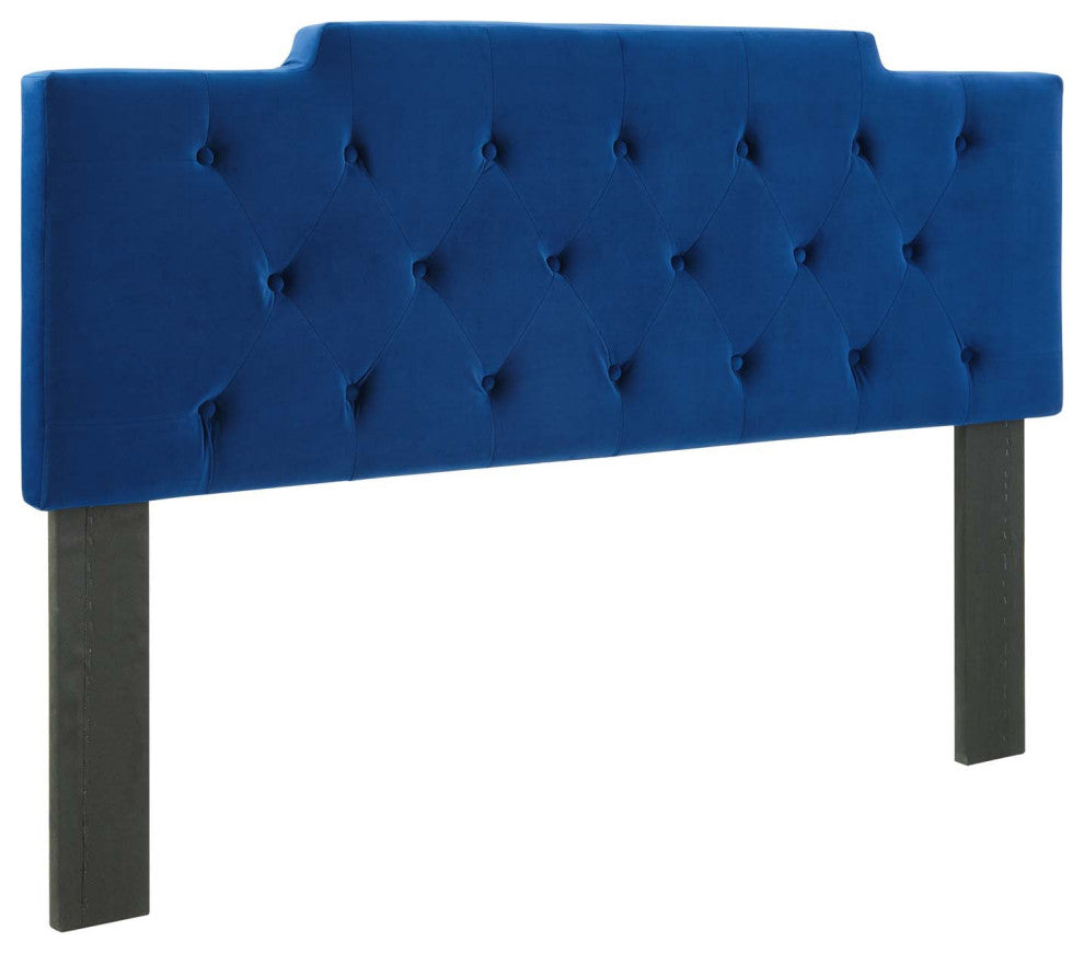 Juliet Tufted Full/Queen Performance Velvet Headboard - Navy