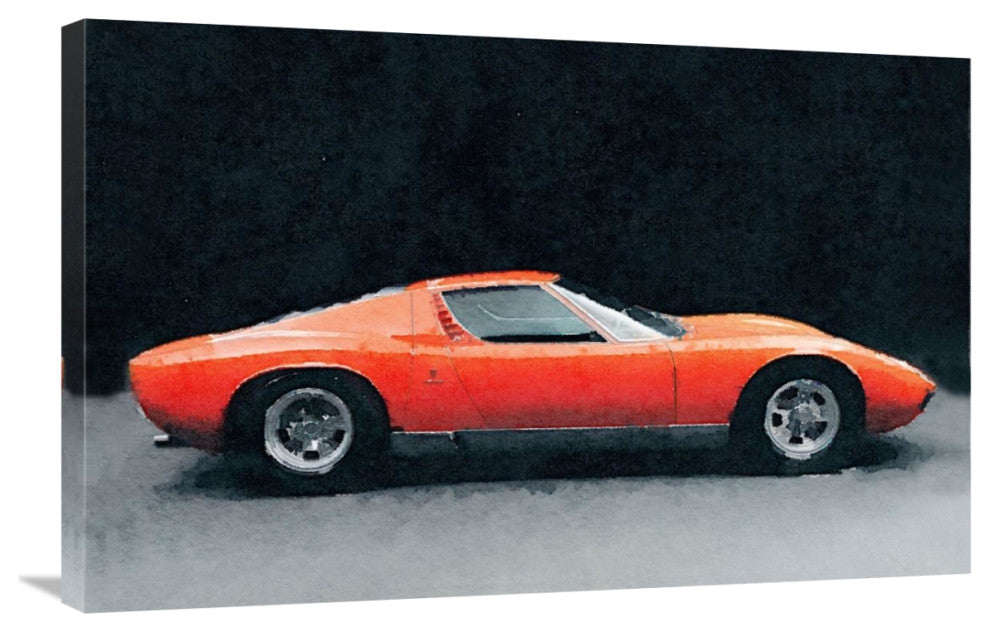 "1971 Lamborghini Miura P400 S Watercolor" Fine Art Print