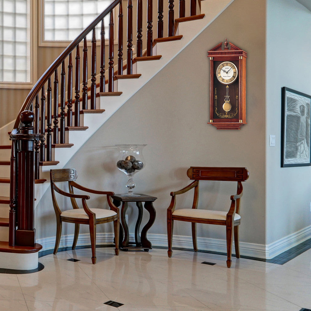 Seiko Clocks, Regal Oak Wall Clock With Pendulum