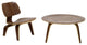 Modern Contemporary Living Room 2-Piece SetWood Living Room Set Walnut