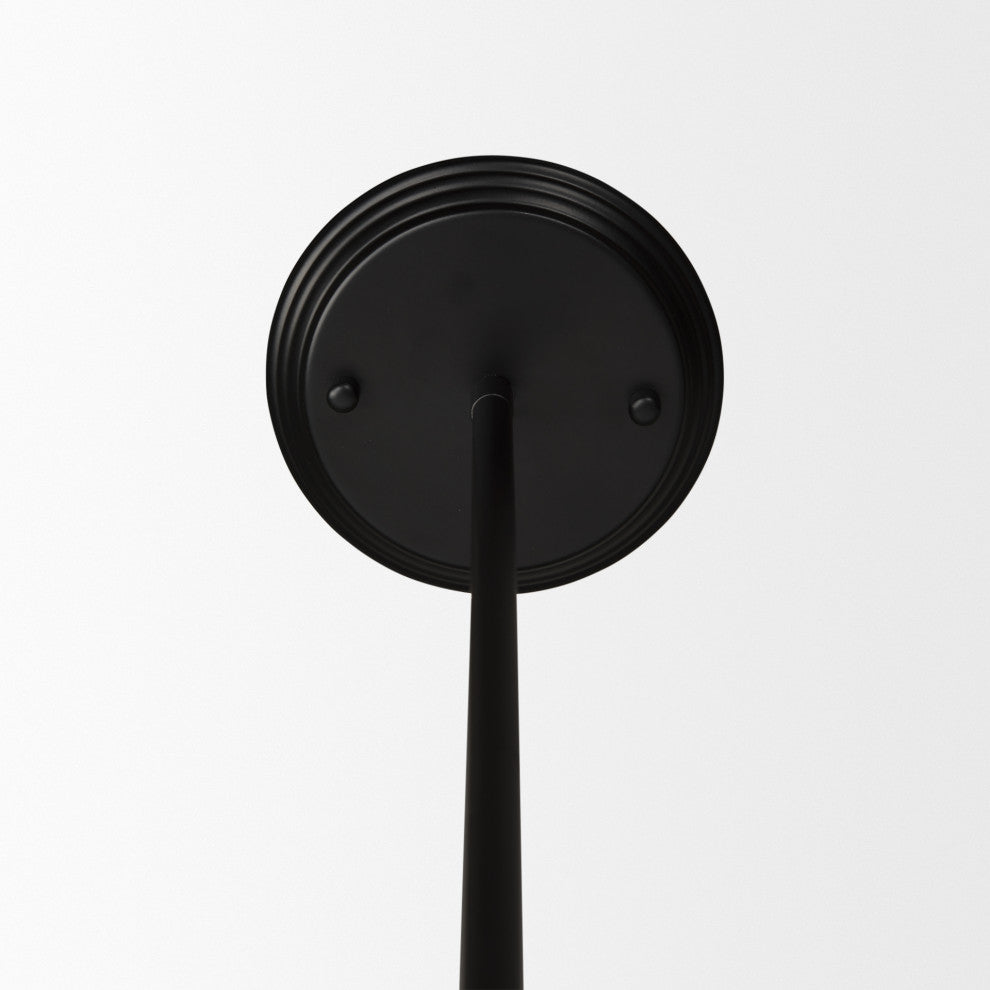 Farrah Frosted Glass Globe set, Matte Black Metal Pendant Ceiling Light