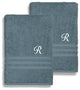 Denzi Bath Sheets With Monogrammed Letter, Set of 2, R