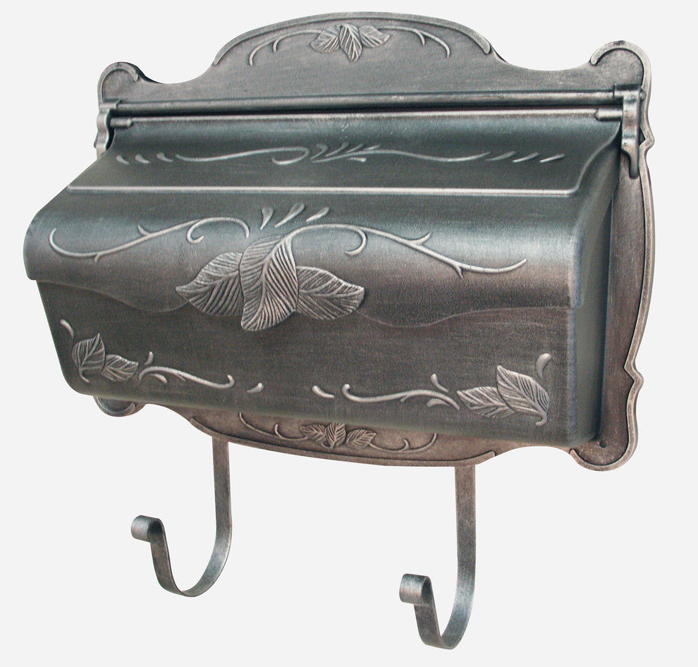 Floral Horizontal Mailbox, Swedish Silver