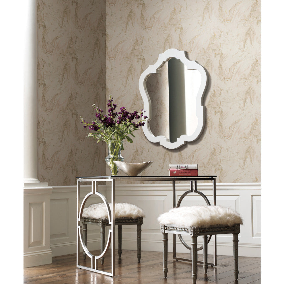 Blush Metallic Oil and Marble Wallpaper