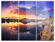 "Sunset at River With Large Clouds" Photo Metal Wall Art, 3 Panels, 36"x28"