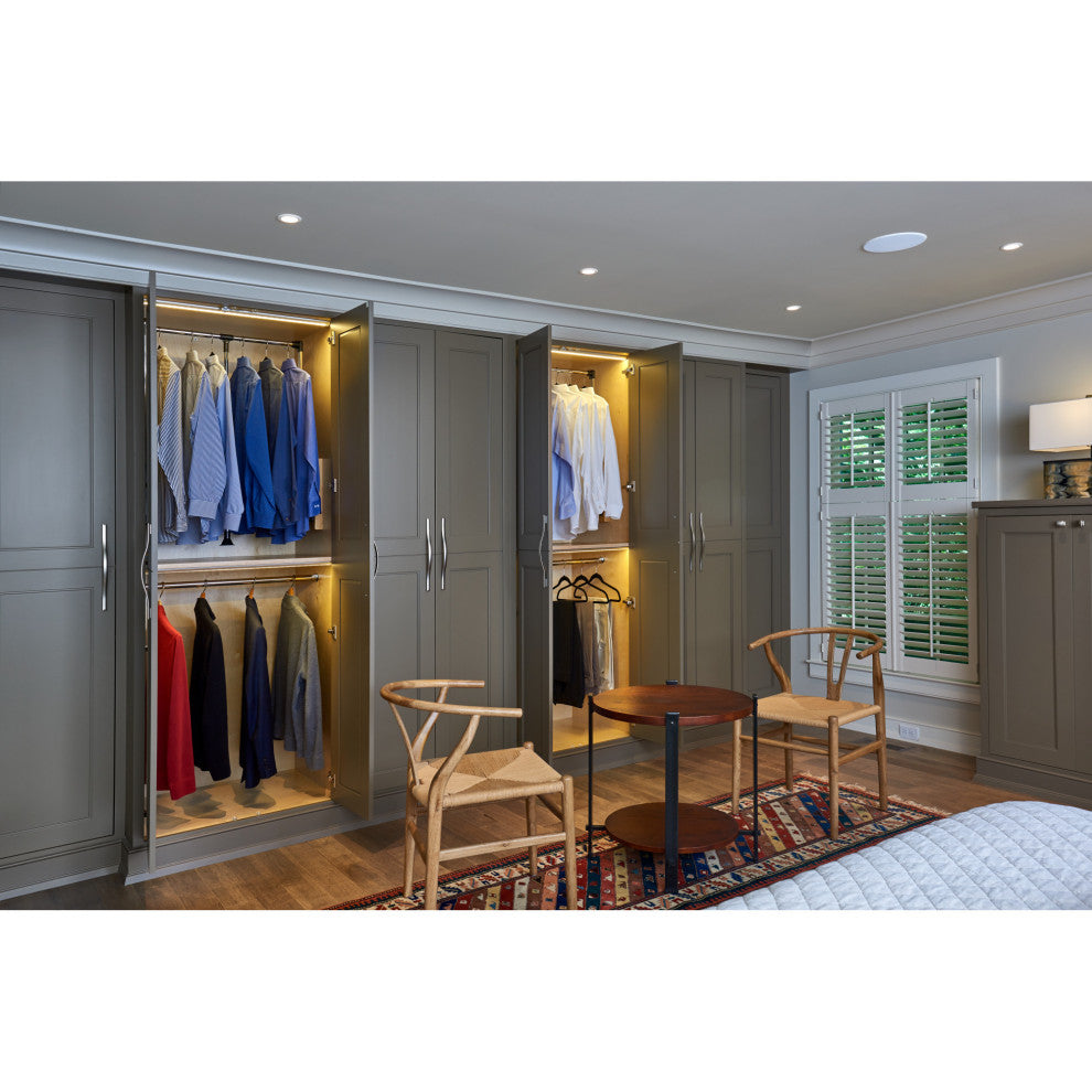 Adjustable Pull Down Closet Rod for Custom Closet Systems, Chrome, 21.5"W