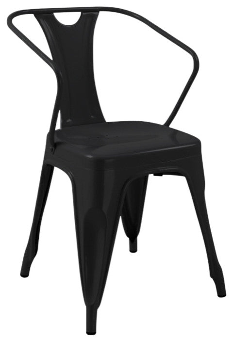 Midcentury Style Dining Chairs, Set of 4, Black