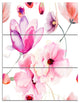"Seamless Pattern of Pink Flowers" Metal Wall Art, 3 Panels, 28"x36"