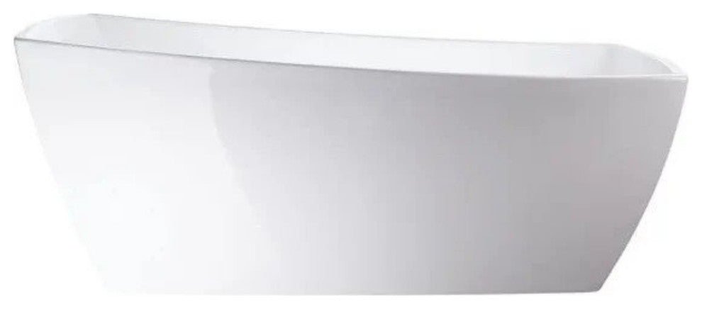 Vanity Art 67"x31" White Acrylic Freestanding Bathtub, Pure White