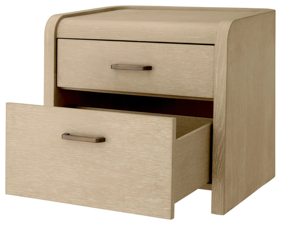 Oak 2-Drawer Nightstand, Eichholtz Joane, Brown