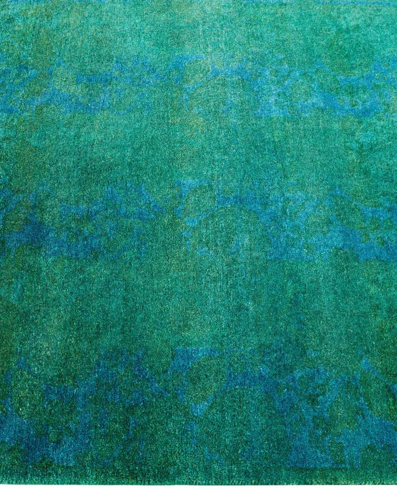 Overdyed One-of-a-Kind Hand-Knotted Area Rug Green, 2' 9" x 4' 2"