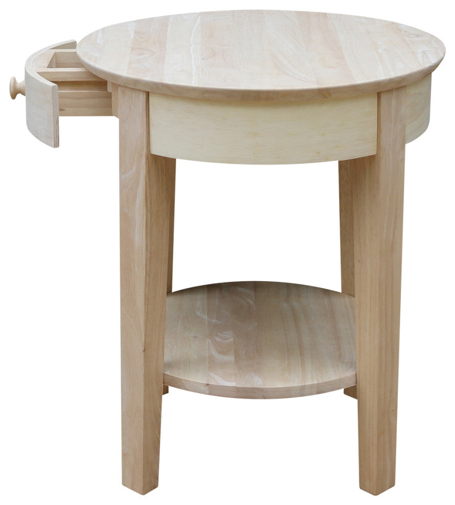 International Concepts Solid Wood Philips End Table, Unfinished