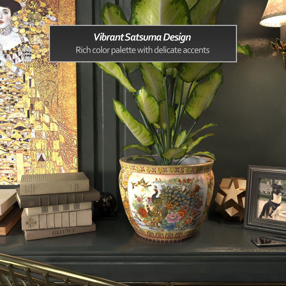 14" Famille Rose Porcelain Fishbowl