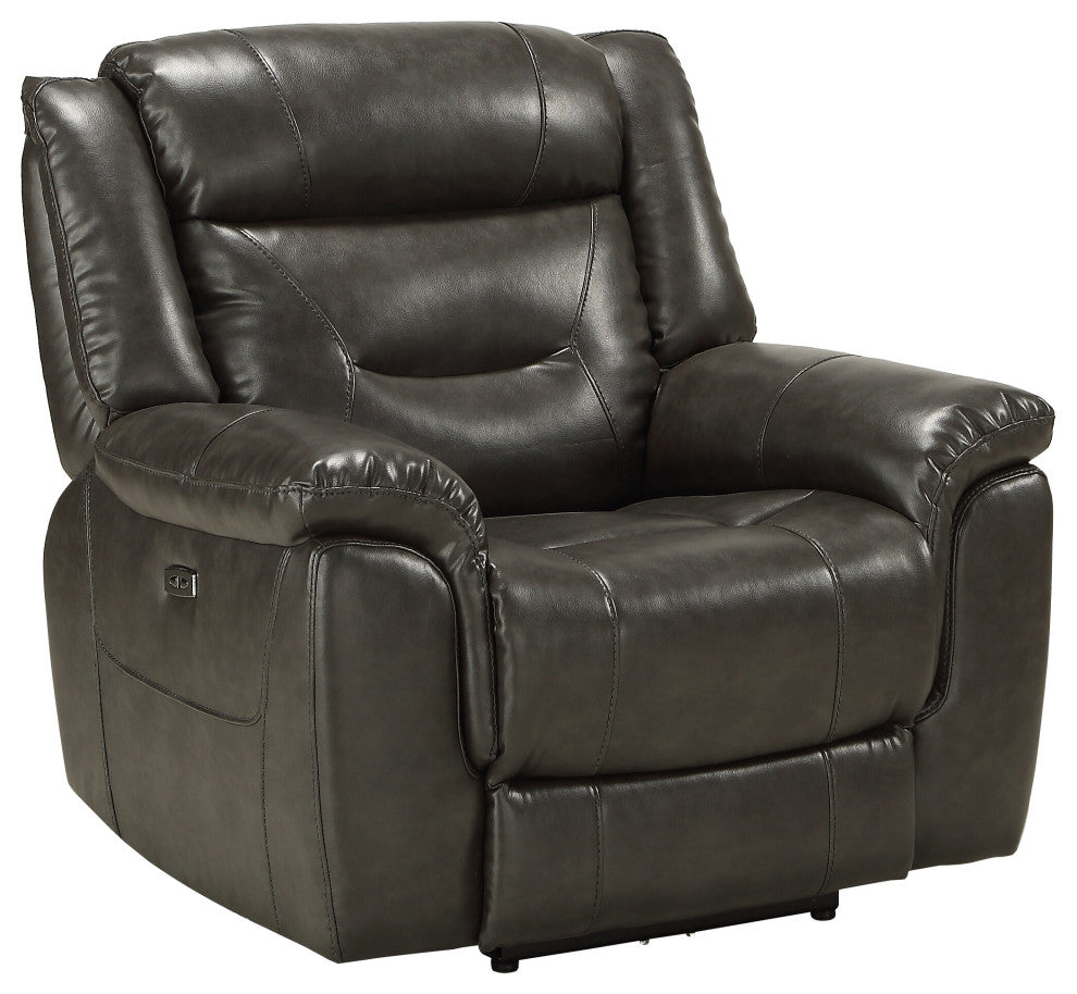 ACME Imogen Recliner, Power Motion, Gray Leather-Aire