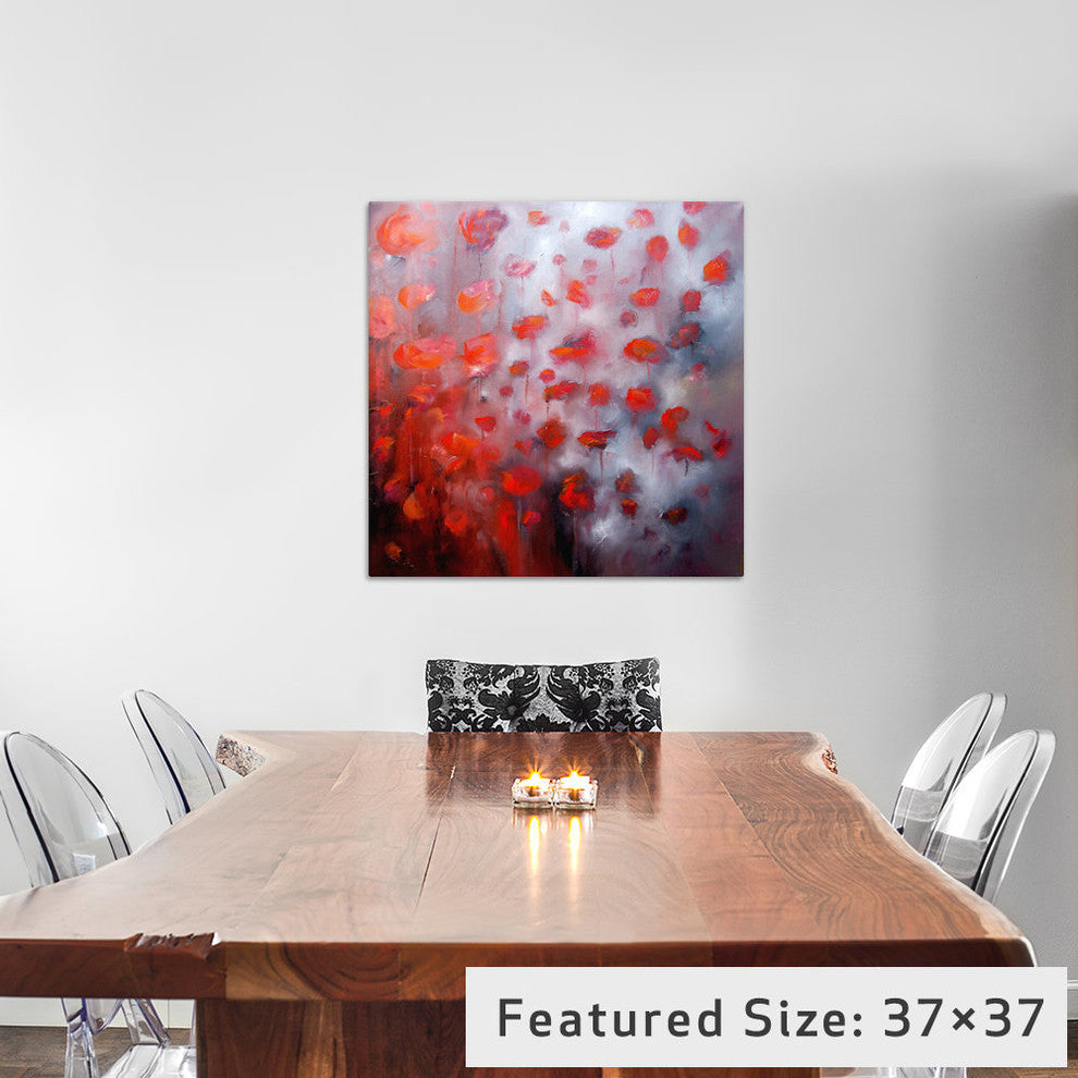 "Petals In The Wind II" by JA Art Canvas Print, 26"x26"
