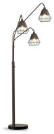 Midtown Wire Shade 3-Light Arch Floor Lamp, Dark Bronze