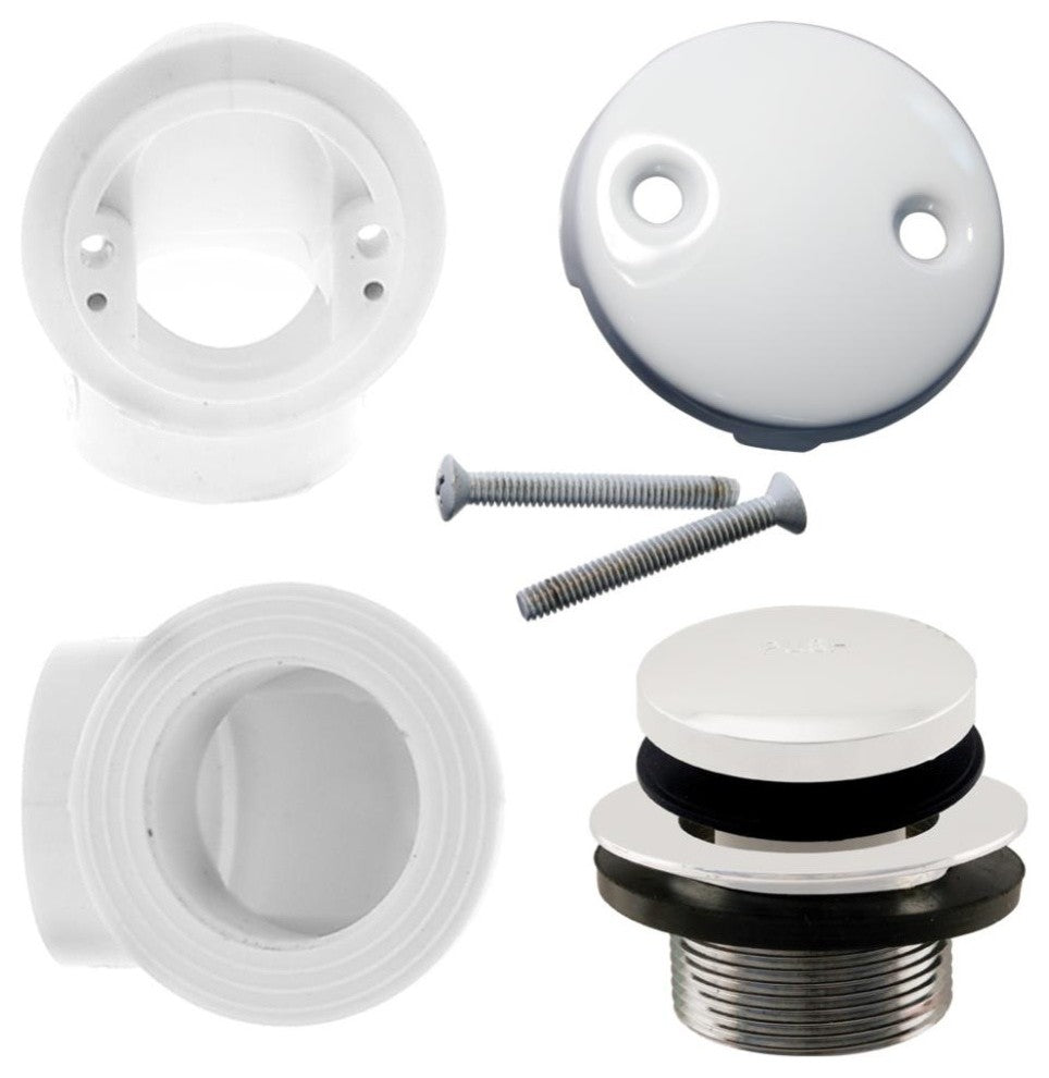Tip Toe Sch. 40 PVC Plumber'S Pack With Two-Hole Elbow In Powder Coated White