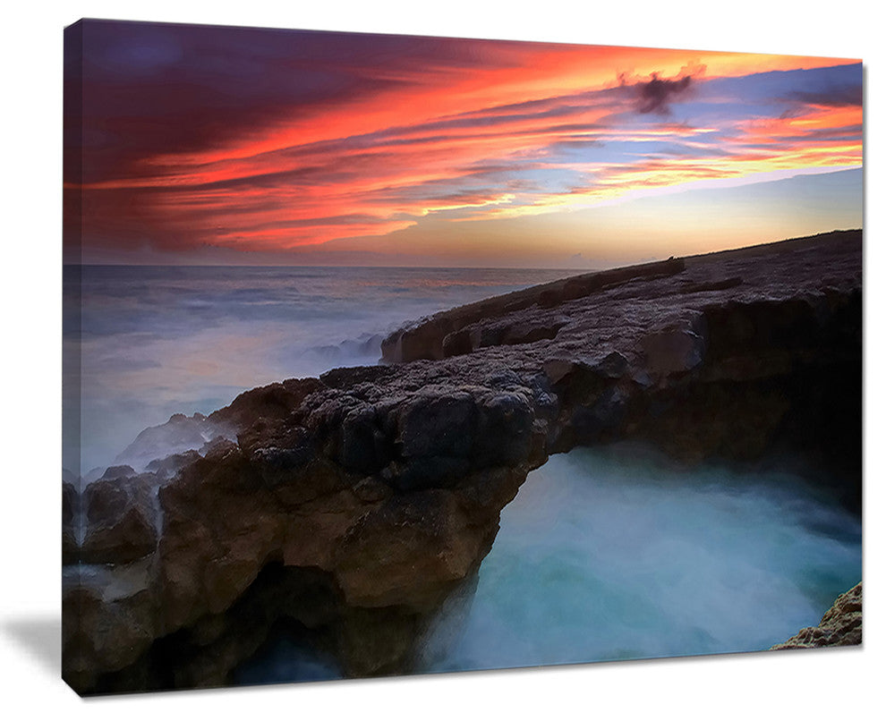 "Colorful Cabo Raso Seashore Portugal" Contemporary Seascape Art Canvas, 40"x30"