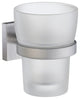 House Holder With Glass Tumbler Brushed Chrome