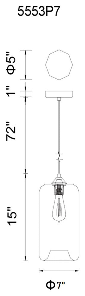 Glass 1 Light Down Mini Pendant With Clear Finish