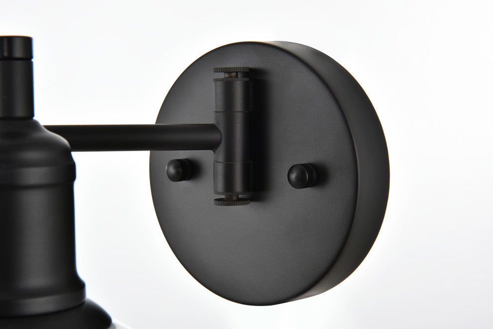 1 Light Black And Clear Swing Arm Wall Sconce