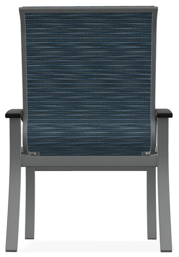 Belle Isle Sling Outdoor Dining Chair, Nimbus Ocean/Graphite