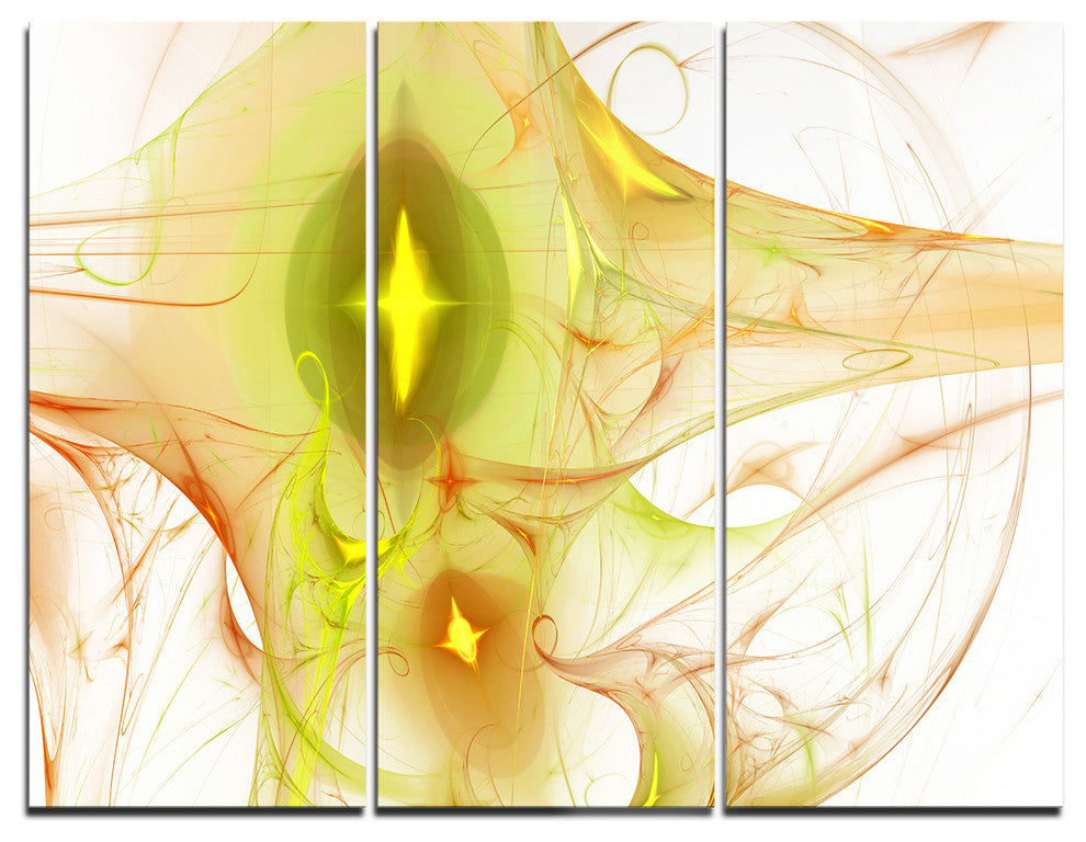 "Yellow Bright Candle" Digital Metal Wall Art, 3 Panels, 36"x28"