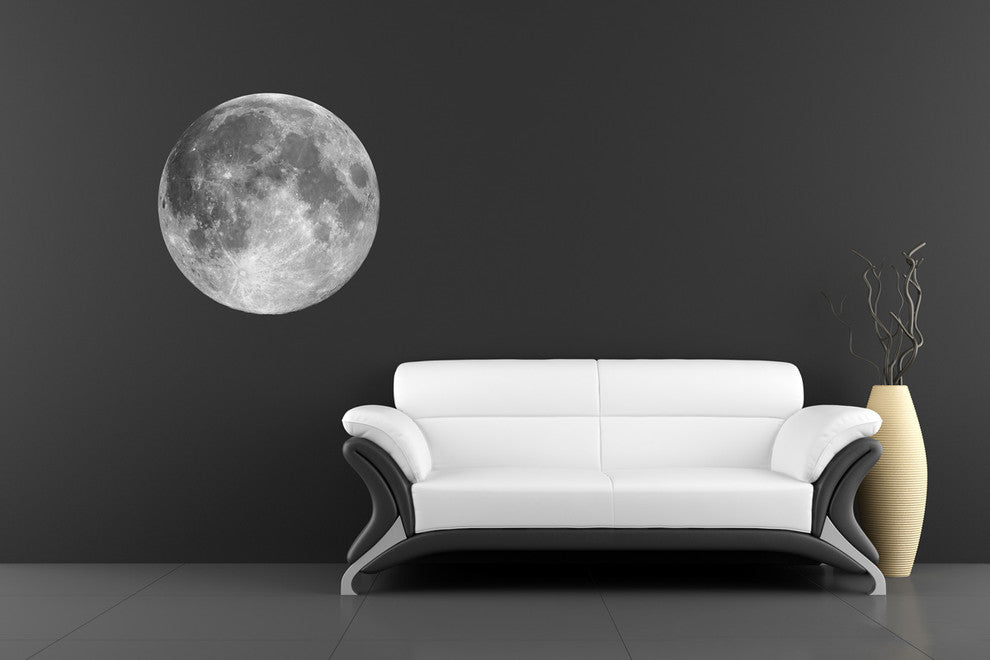 High Resolution Moon Print on Removeable Wall Vinyl