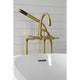 CCK8107DL Freestanding Tub Faucet With Supply Line, Stop Valve, Brushed Brass