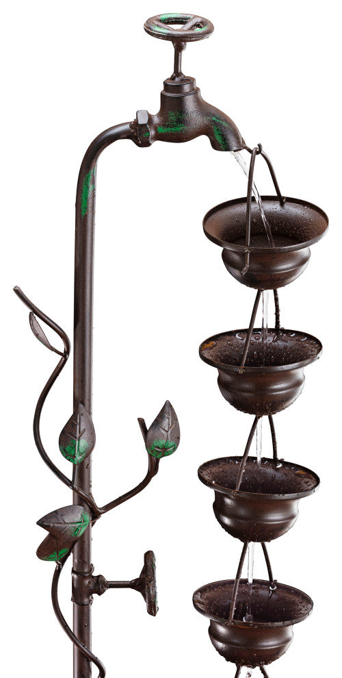 Alpine Metal Hanging 6-Cup Tier Layered Fountain, 36" Tall