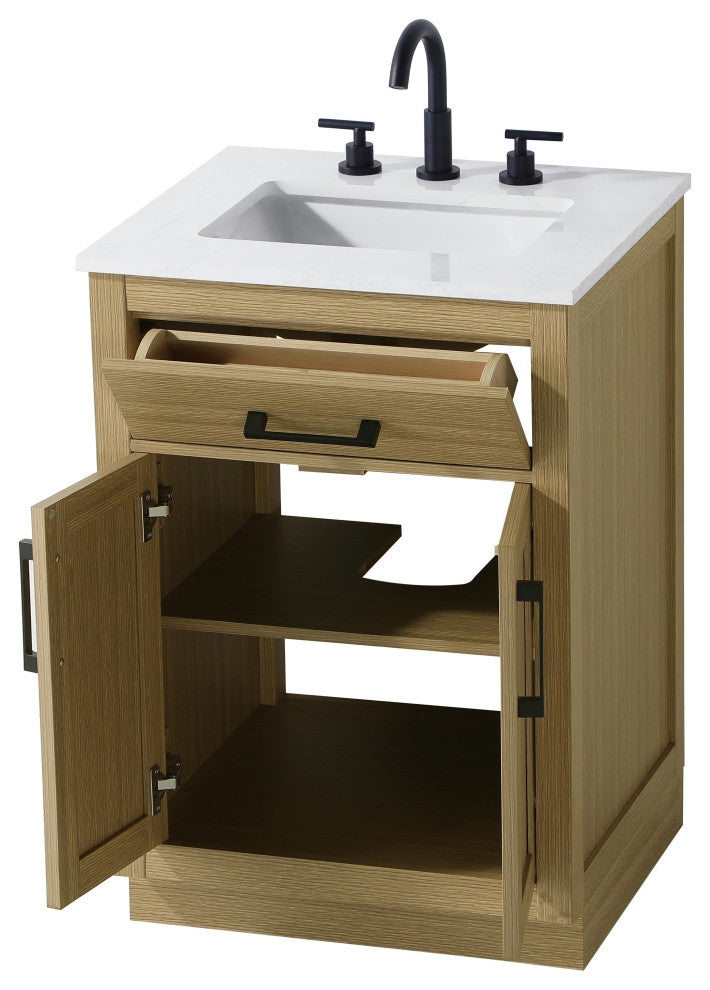 Home Living 24" Single Bathroom Vanity, Honey Brown