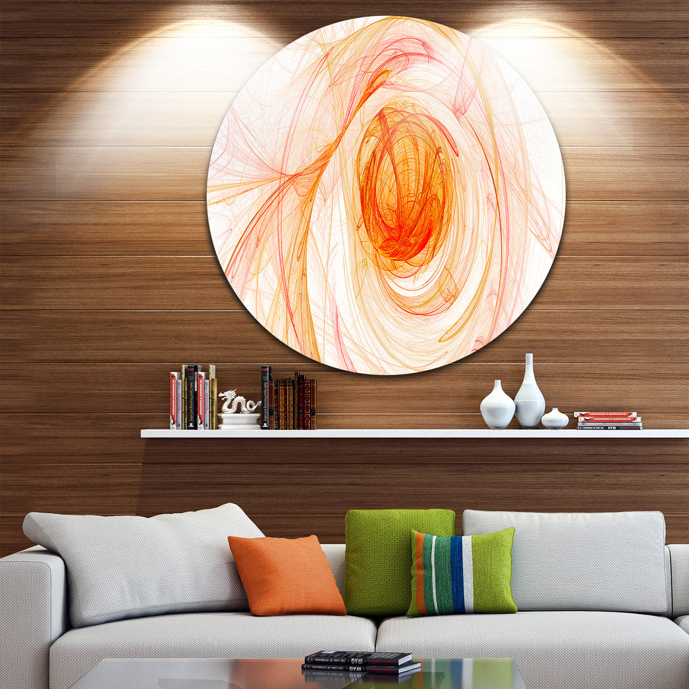 Yellow Ball Of Yarn, Abstract Digital Art Round Wall Art, 11"