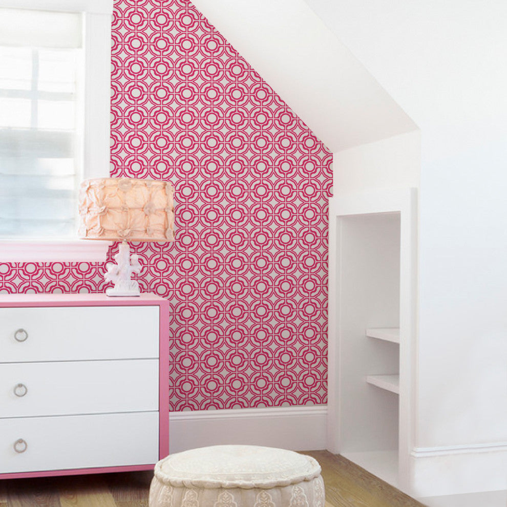 Daisy Peel and Stick Vinyl Wallpaper, Magenta, 24"w X 108"h