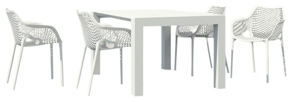 Air XL 5-Piece Extension Dining Set, White