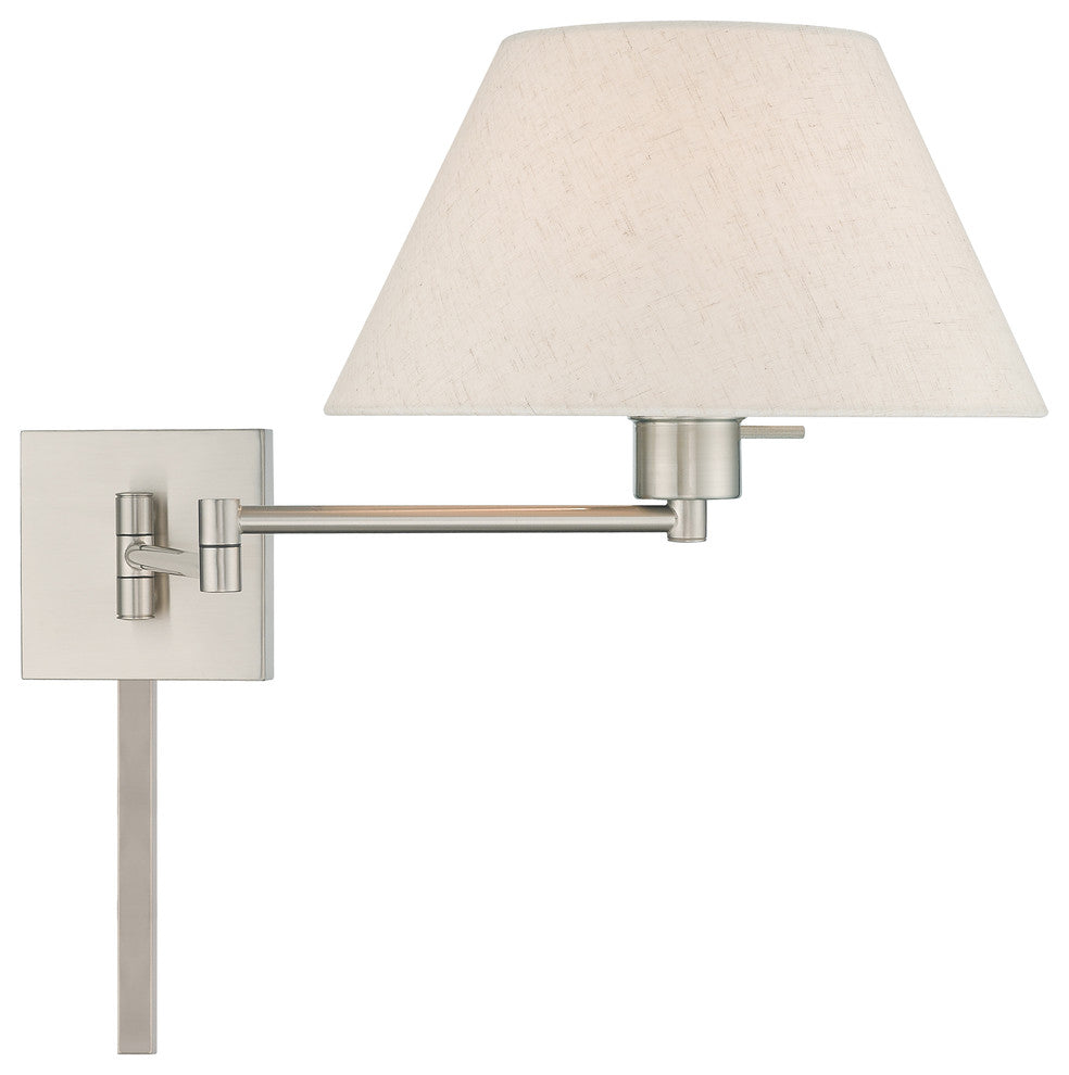Livex Lighting Brushed Nickel 1-Light Swing Arm Wall Lamp