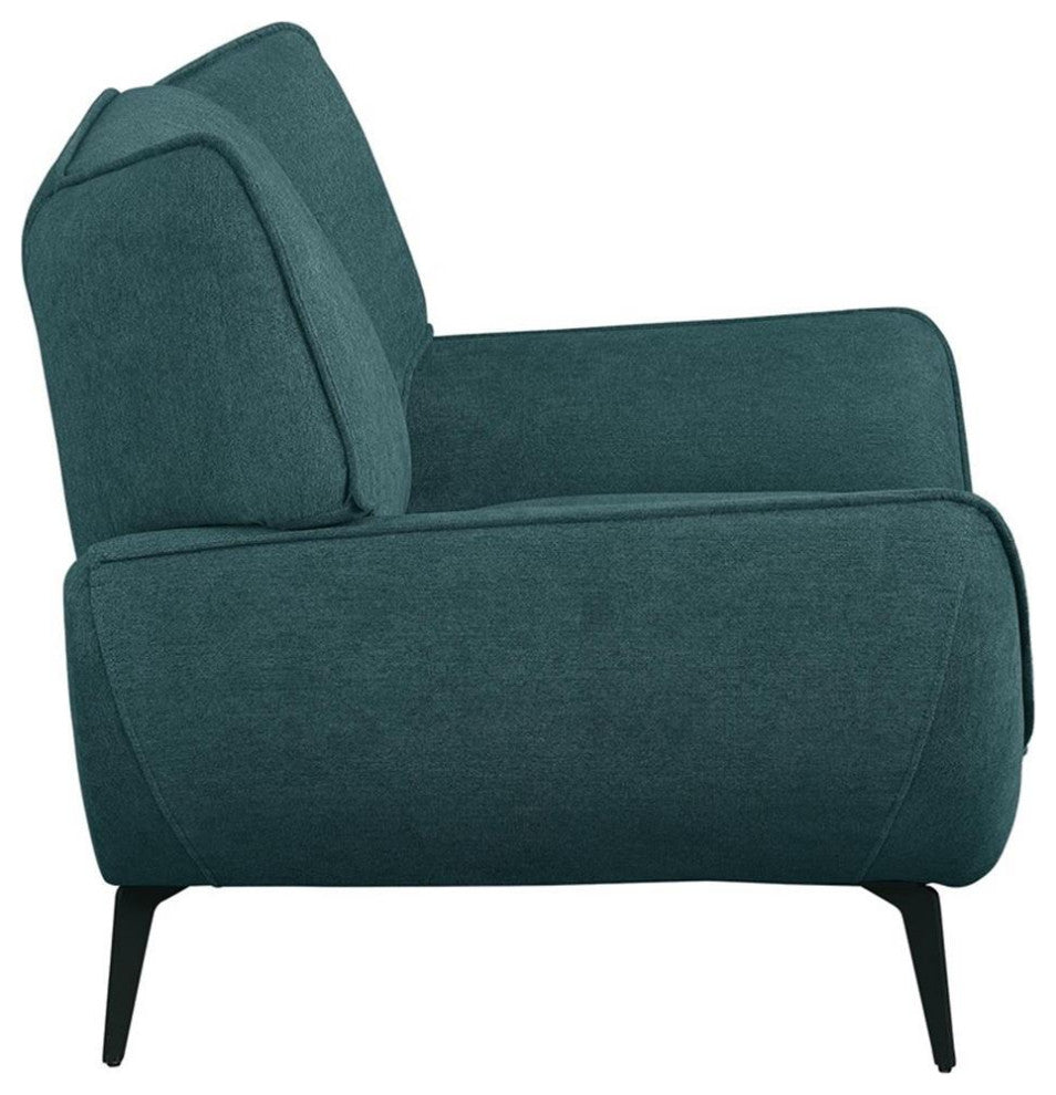 Pemberly Row 3-piece Mid-Century Fabric Upholstered Living Room Sofa Set Teal