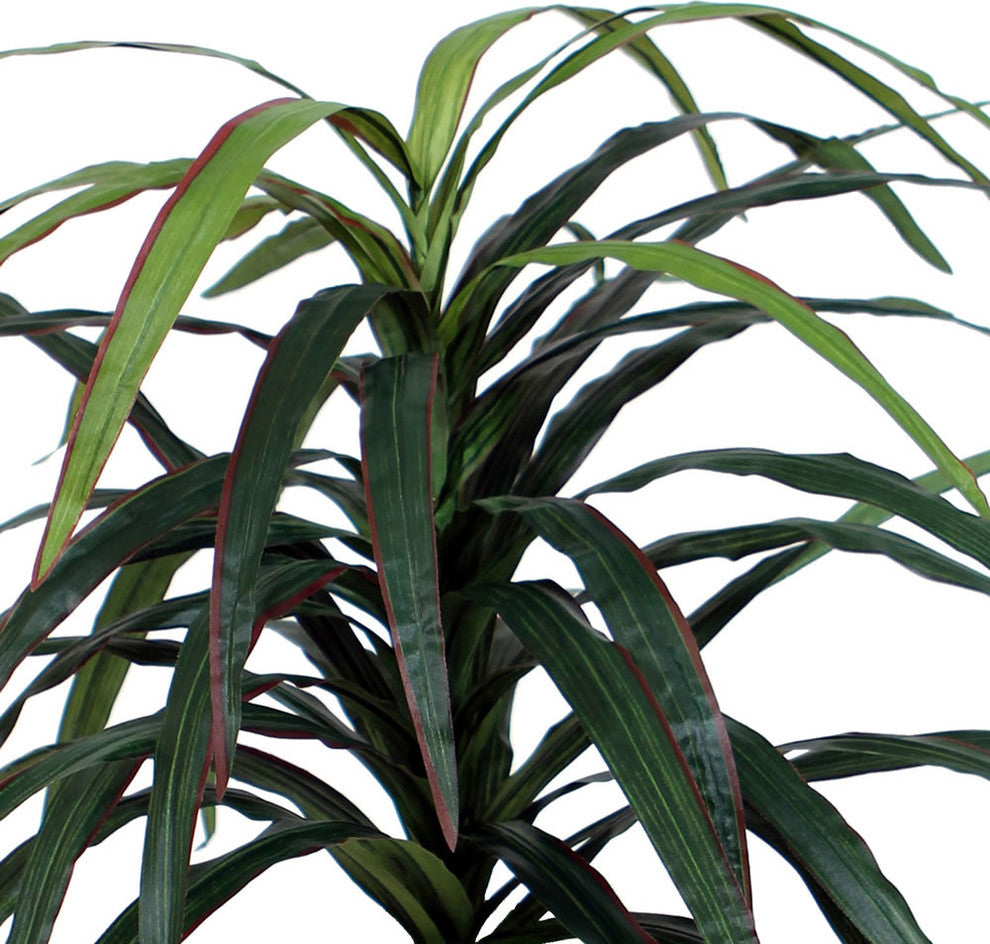 Vickerman TBU1140-06 4' Artificial Marginata Bush, Black Plastic Pot