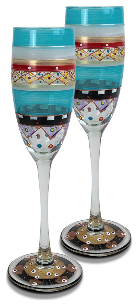 Mosaic Carnival Champagne Glasses, Set of 2