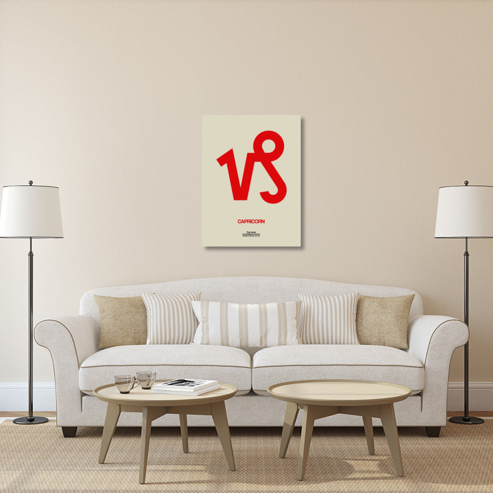 "Capricorn Zodiac Sign Red" Fine Art Print