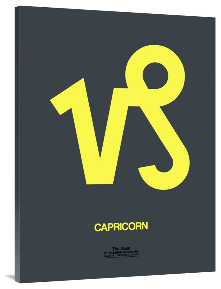 "Capricorn Zodiac Sign Yellow" Fine Art Print
