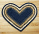 Earth Rugs C-79 Lt. Blue / Dk. Blue / Mustard Heart Braided Rug 20" x 30"