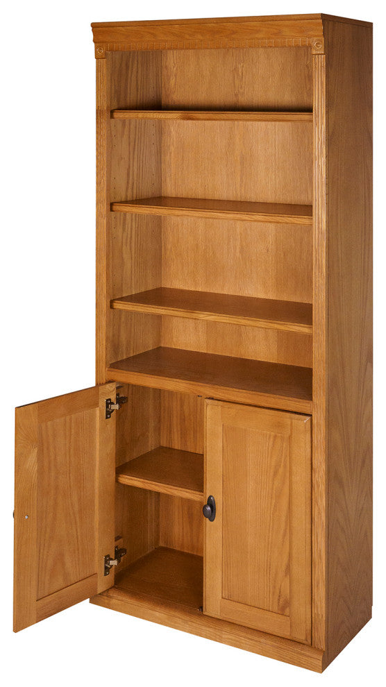 Huntington Oxford Wood Bookcase With Doors