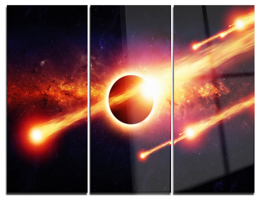 "Space Apocalypse" Digital Metal Wall Art, 3 Panels, 36"x28"