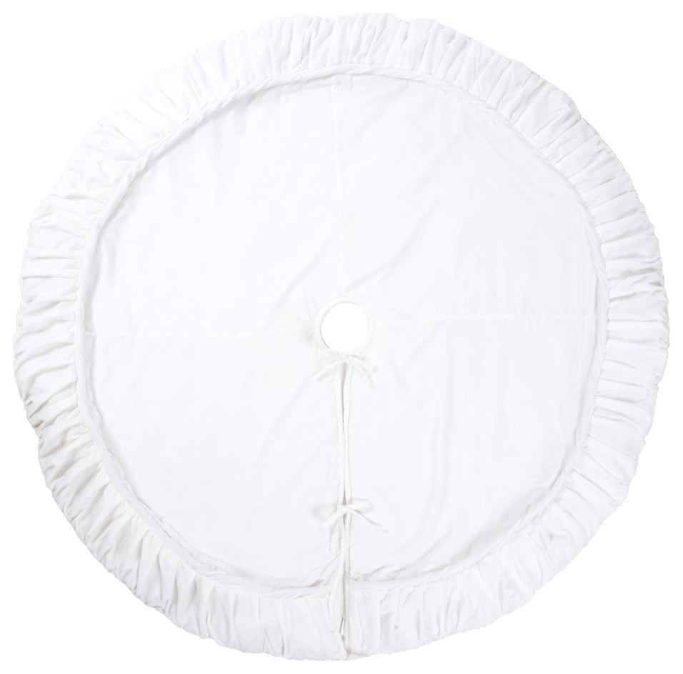 84" Plush White Velvet Treeskirt