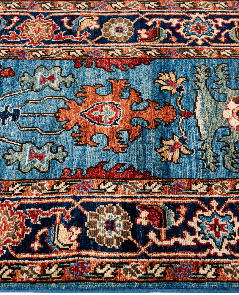 Serapi One-of-a-Kind Hand-Knotted Area Rug Light Blue, 2'7" x 10'0"